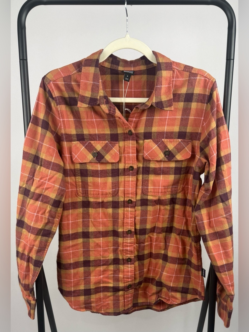 Patagonia Organic Cotton Midweight Fjord Flannel Shirt Burl Red Women’s M - Picture 4 of 8